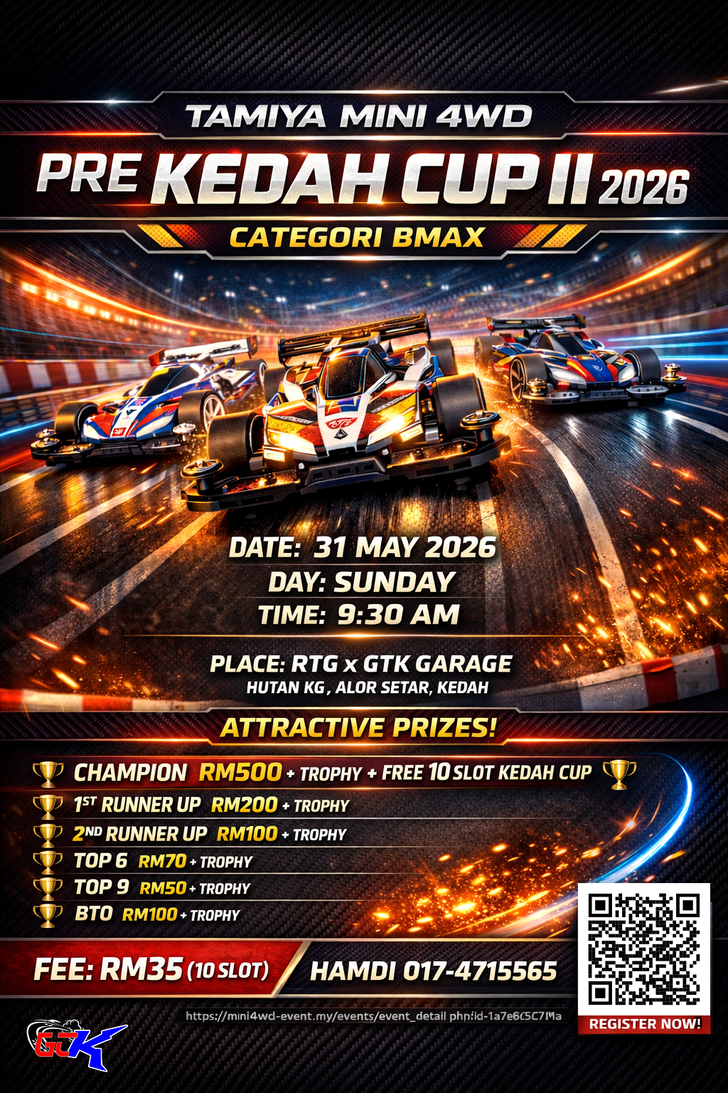 Pertandingan Tamiya Mini 4WD Pre Kedah Cup II 2026