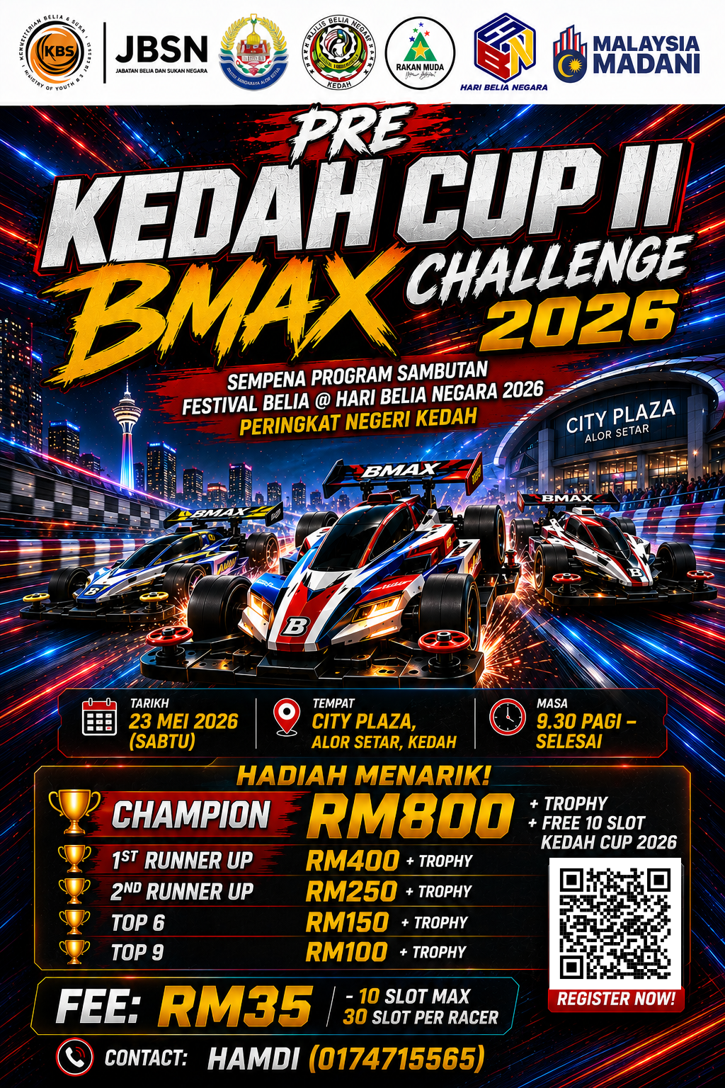 Pertandingan Tamiya Mini 4WD Pre Kedah Cup II 2026