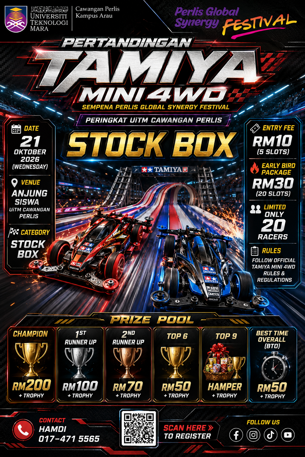 PERTANDINGAN TAMIYA MINI 4WD SEMPENA PERLIS GLOBAL SYNERGY FESTIVAL